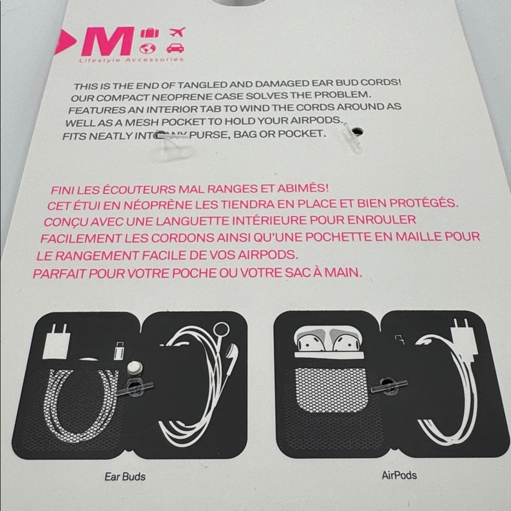 My Tagalongs Earbud AirPod Tech Cord Zipper Organizer Case Pouch - Picture 3 of 3